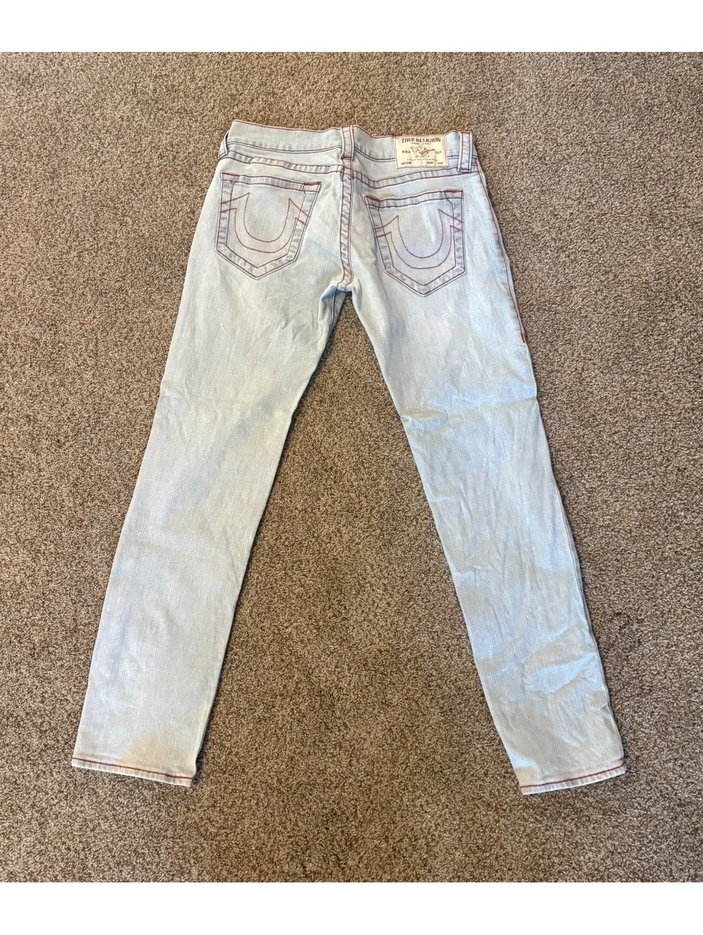 True Religion Rocco Relaxed Skinny Jeans Size 31 Light Blue